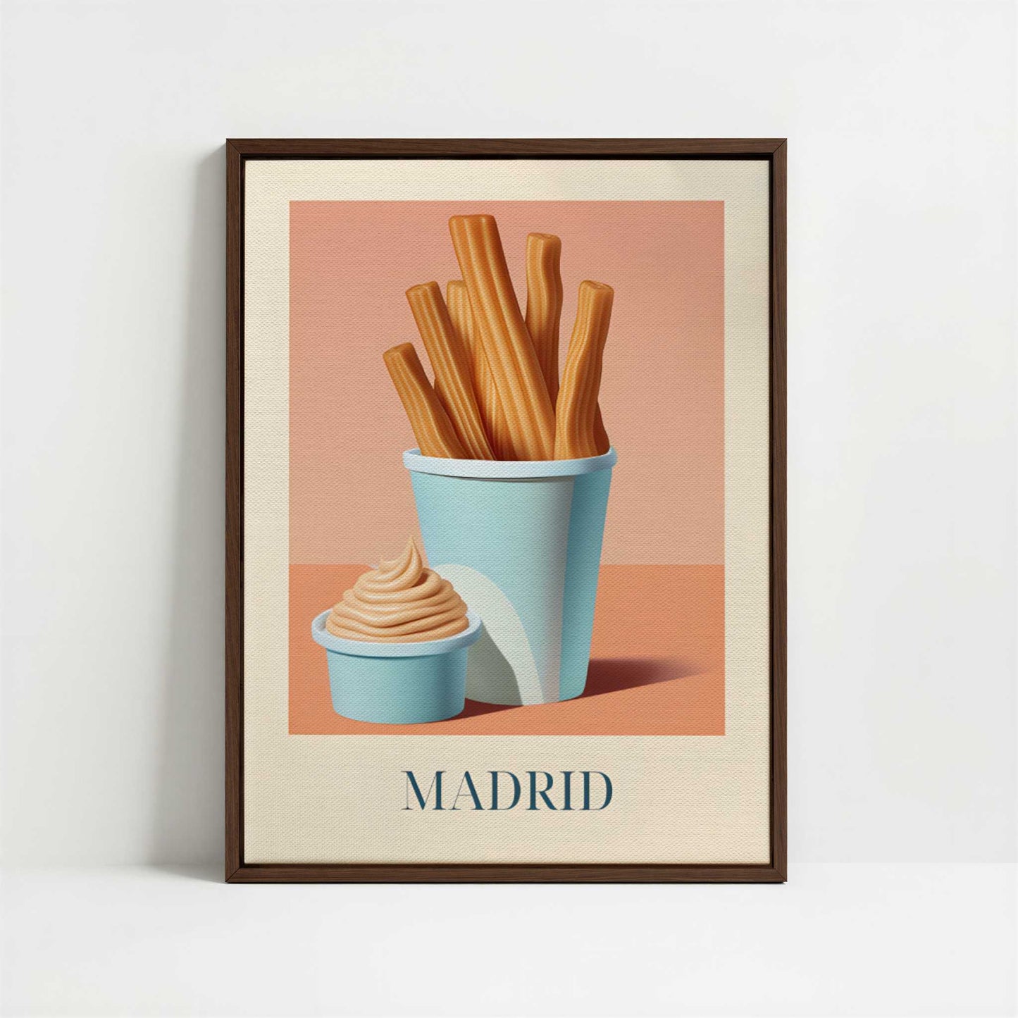 Framed Canvas - Framed canvas in dark wood color frame