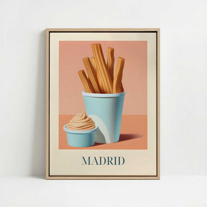 Framed Canvas - Framed canvas in oak color frame
