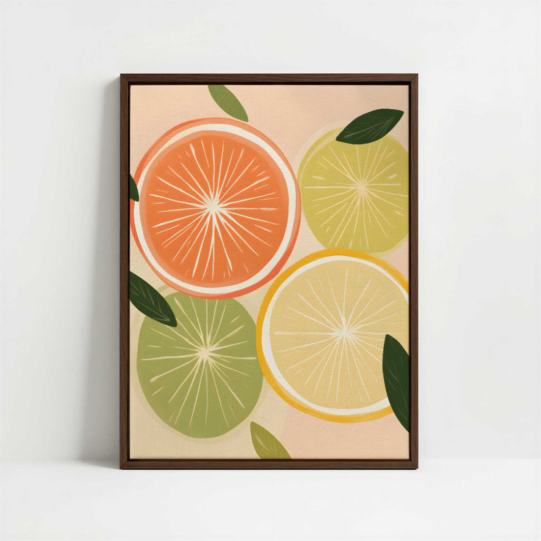 Framed Canvas - Framed canvas in dark wood color frame