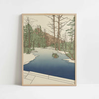 Cold Waters of Kamikochi - Art Print - Art print in oak frame