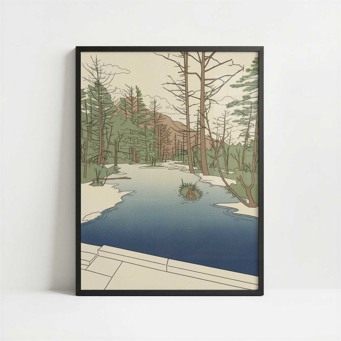Cold Waters of Kamikochi - Art Print - Art print in black frame