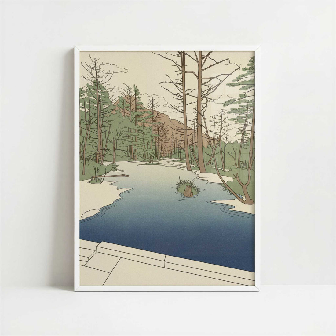 Cold Waters of Kamikochi - Art Print - Art print in white frame