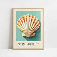 Scallops from Saint-Brieuc, France - Art Print - Art print in oak frame