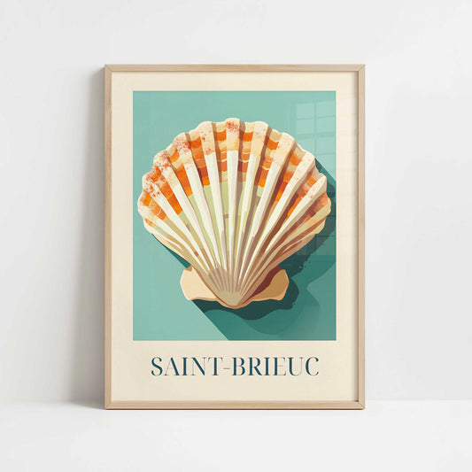 Scallops from Saint-Brieuc, France - Art Print - Art print in oak frame