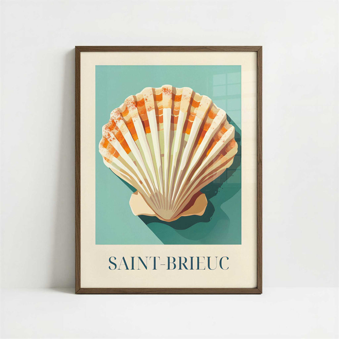 Scallops from Saint-Brieuc, France - Art Print - Art print in dark wood frame