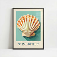 Scallops from Saint-Brieuc, France - Art Print - Art print in black frame