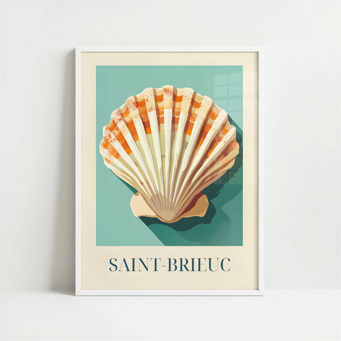 Scallops from Saint-Brieuc, France - Art Print - Art print in white frame