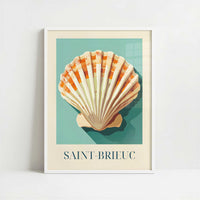 Scallops from Saint-Brieuc, France - Art Print - Art print in white frame