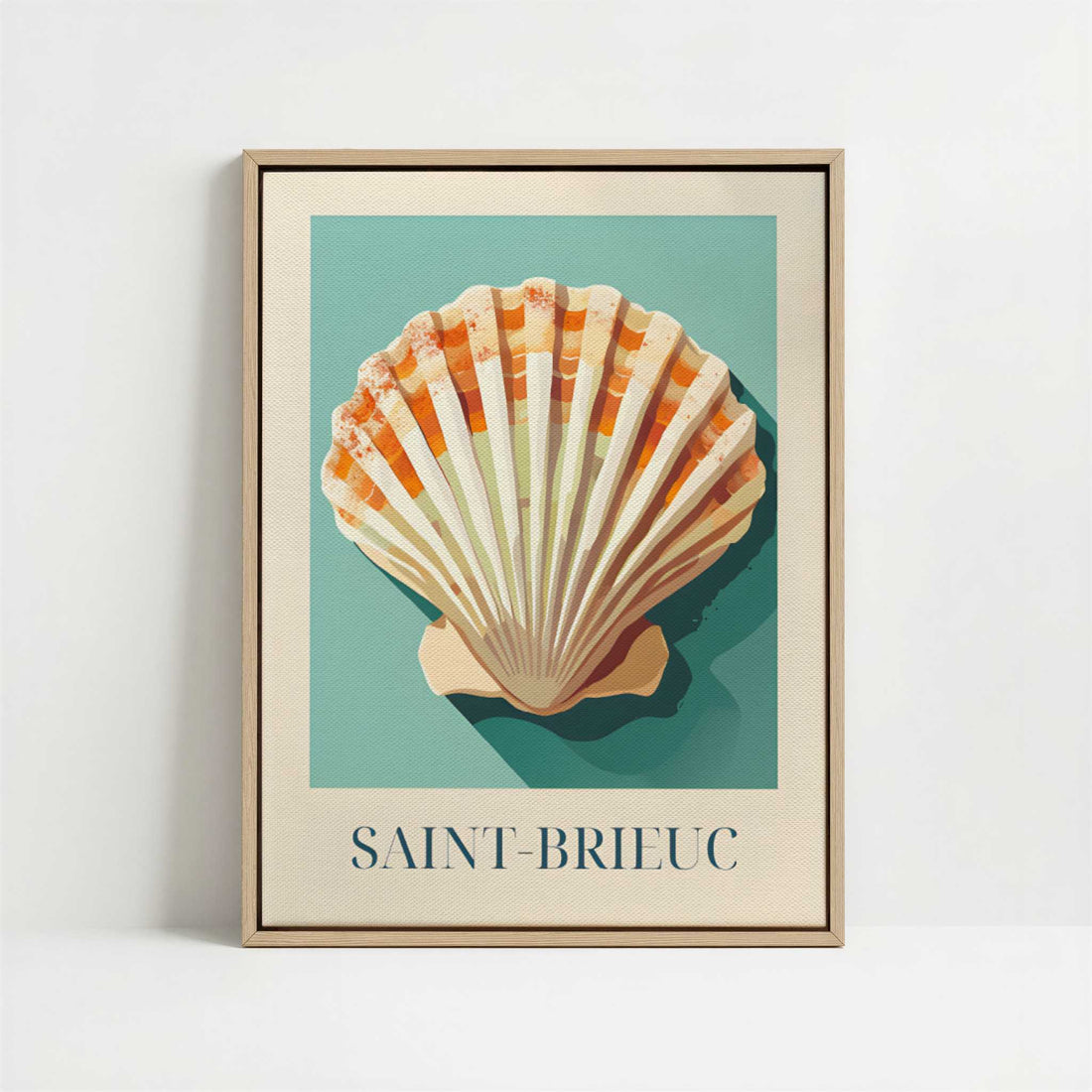 Framed Canvas - Framed canvas in oak color frame