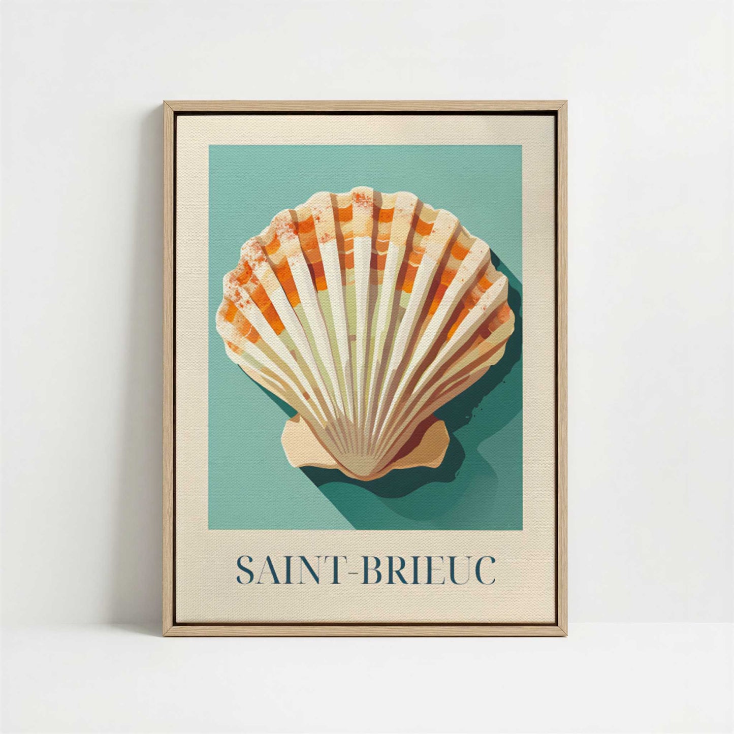 Framed Canvas - Framed canvas in oak color frame
