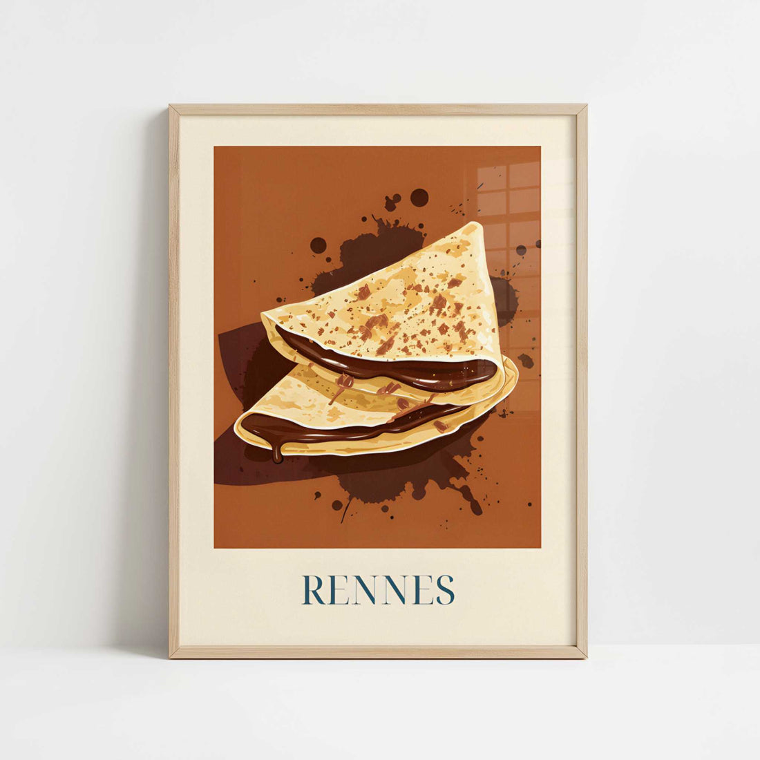 Crêpes from Rennes, France - Art Print - Art print in oak frame