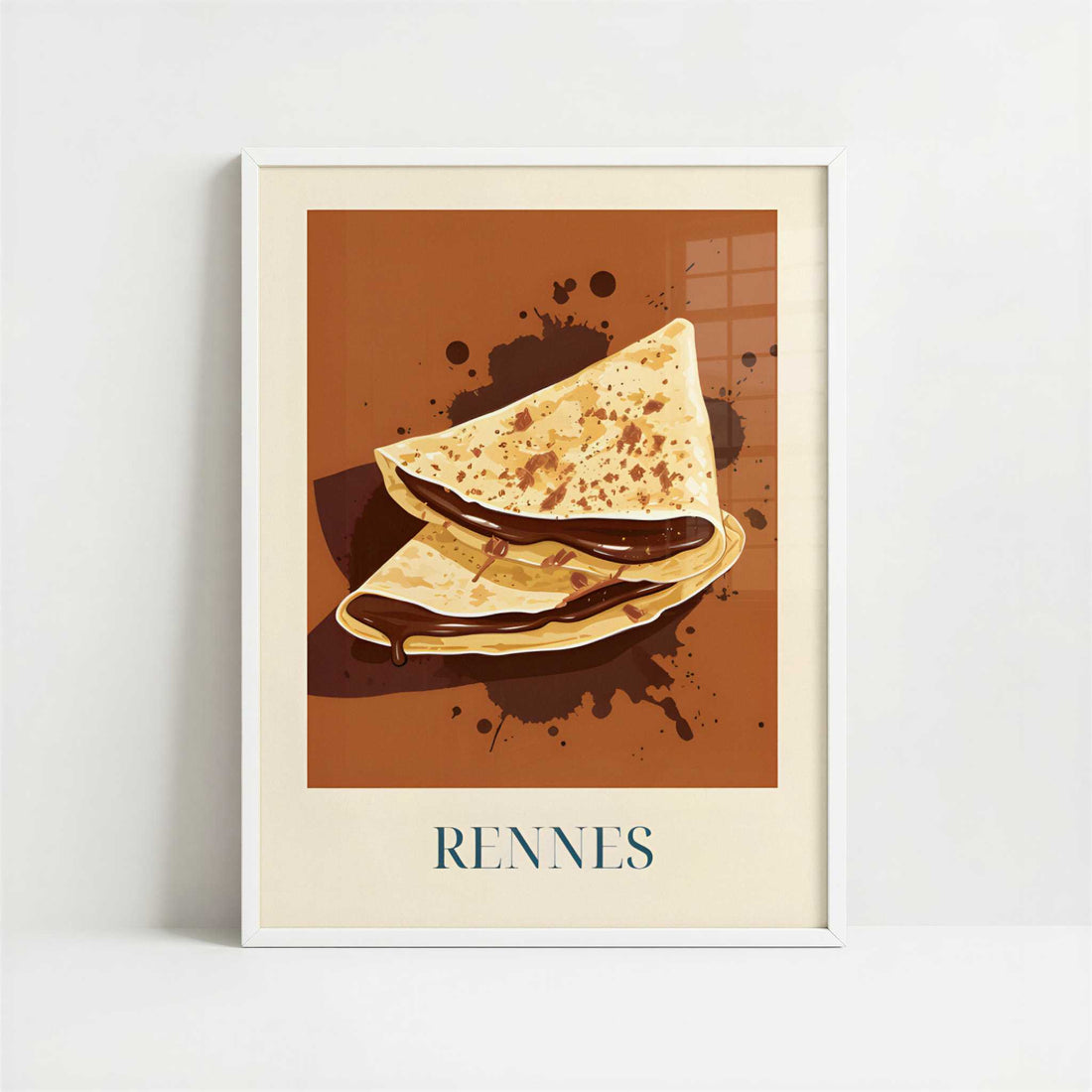Crêpes from Rennes, France - Art Print - Art print in white frame