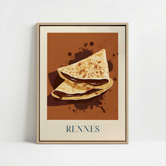 Framed Canvas - Framed canvas in oak color frame
