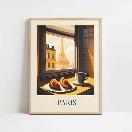 Croissant from Paris, France - Art Print - Art print in oak frame