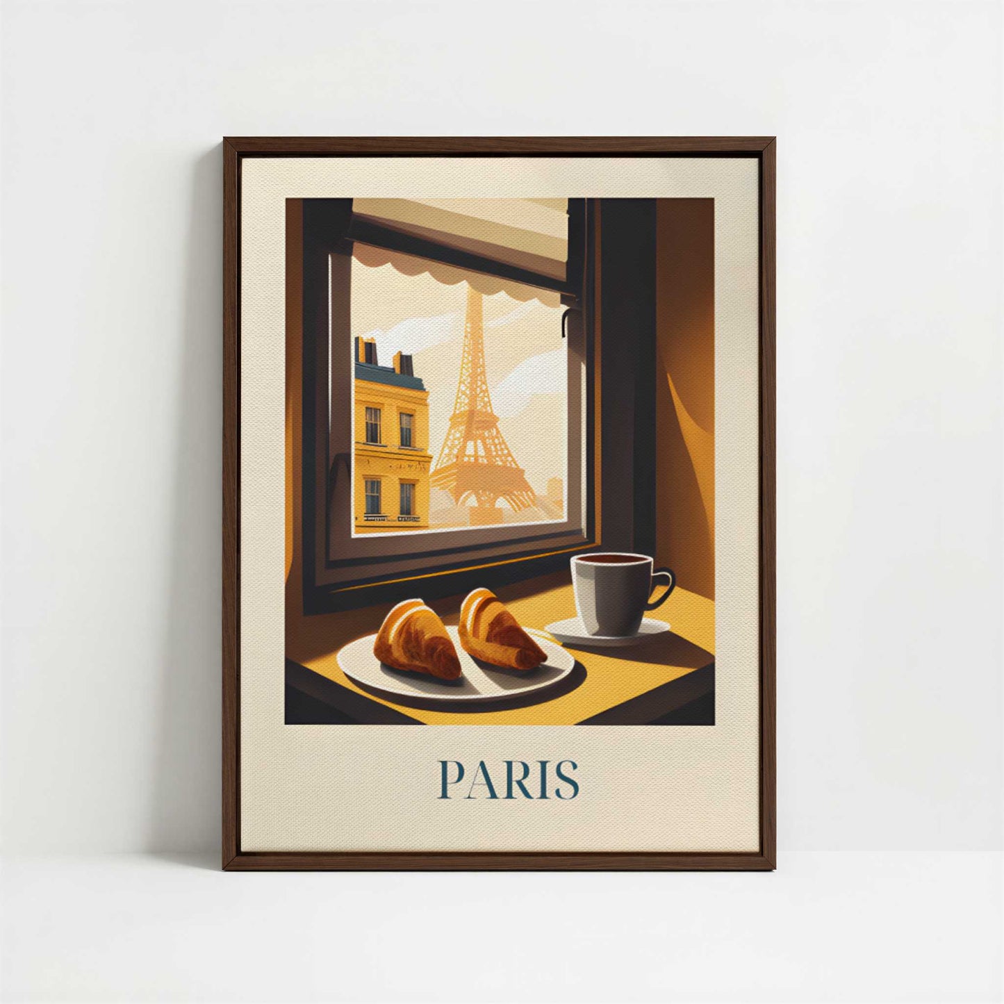 Framed Canvas - Framed canvas in dark wood color frame