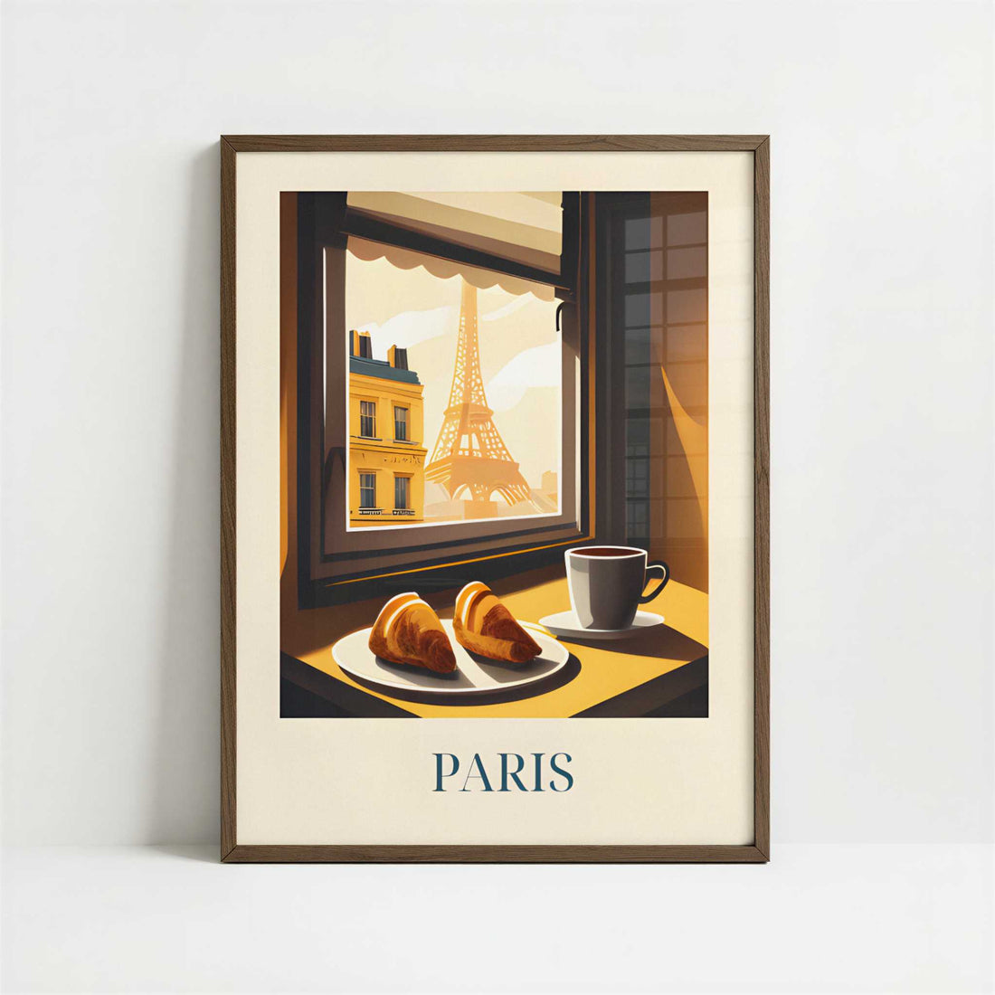 Croissant from Paris, France - Art Print - Art print in dark wood frame