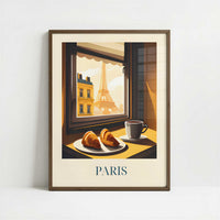 Croissant from Paris, France - Art Print - Art print in dark wood frame
