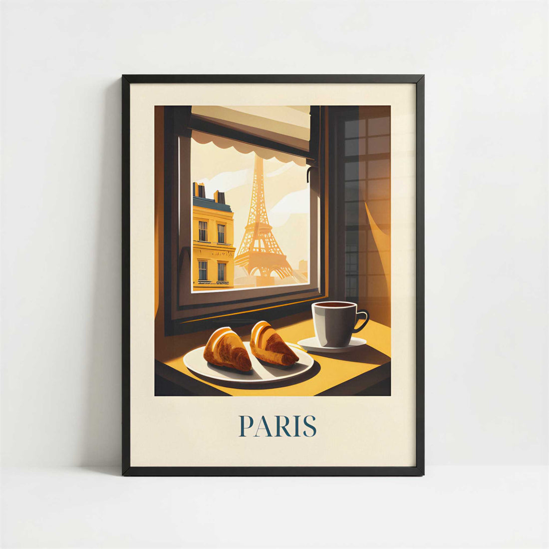 Croissant from Paris, France - Art Print - Art print in black frame