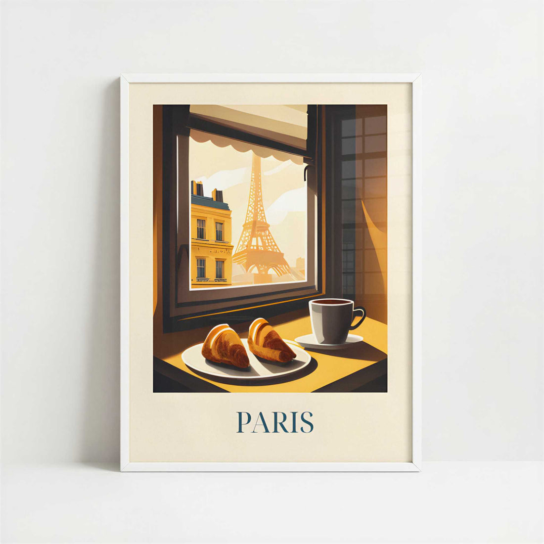 Croissant from Paris, France - Art Print - Art print in white frame
