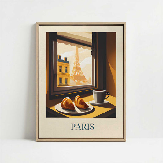 Framed Canvas - Framed canvas in oak color frame