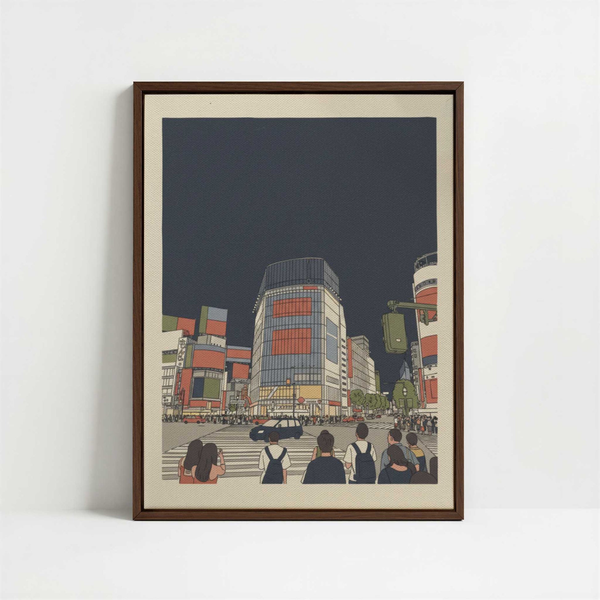 Framed Canvas - Framed canvas in dark wood color frame