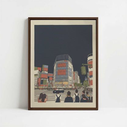 Framed Canvas - Framed canvas in dark wood color frame