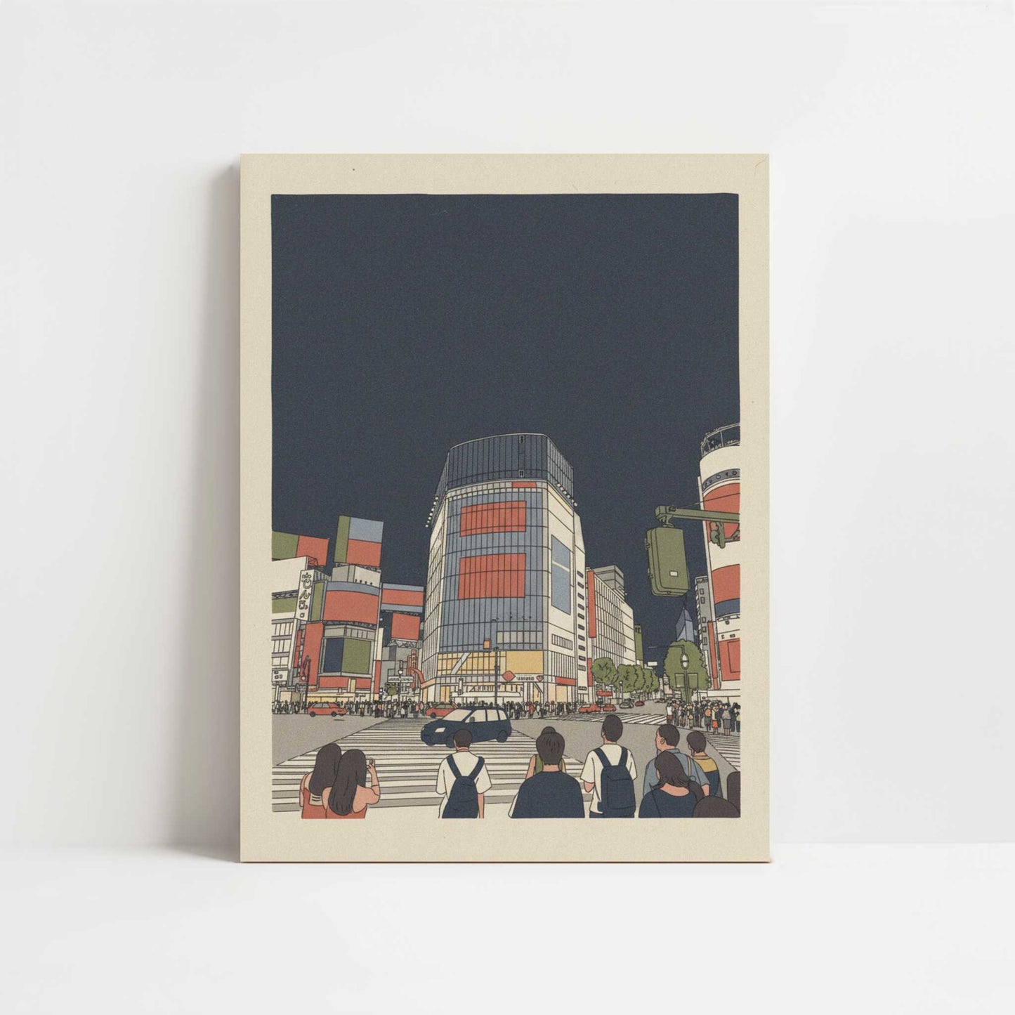 Crossing Together in Shinjuku - Art Print - Unframed art print