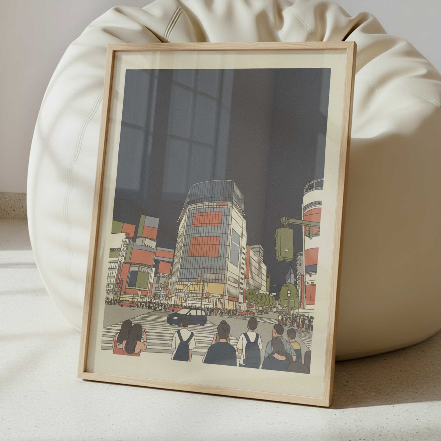 Crossing Together in Shinjuku - Art Print - Interior inspiration