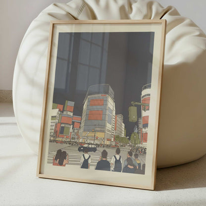 Crossing Together in Shinjuku - Art Print - Interior inspiration