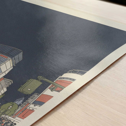 Crossing Together in Shinjuku - Art Print - Close-up detail of the art print