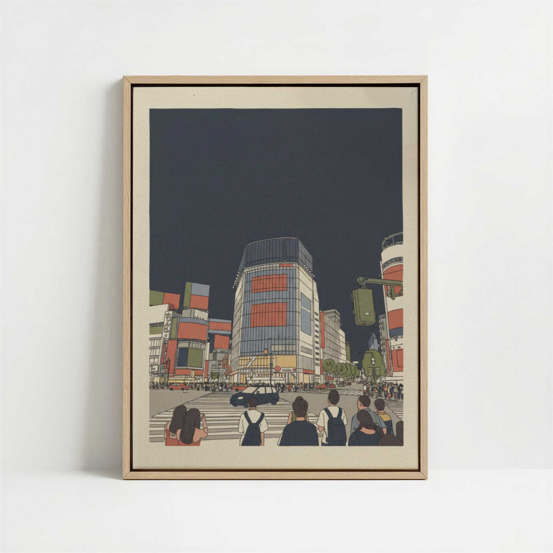 Framed Canvas - Framed canvas in oak color frame