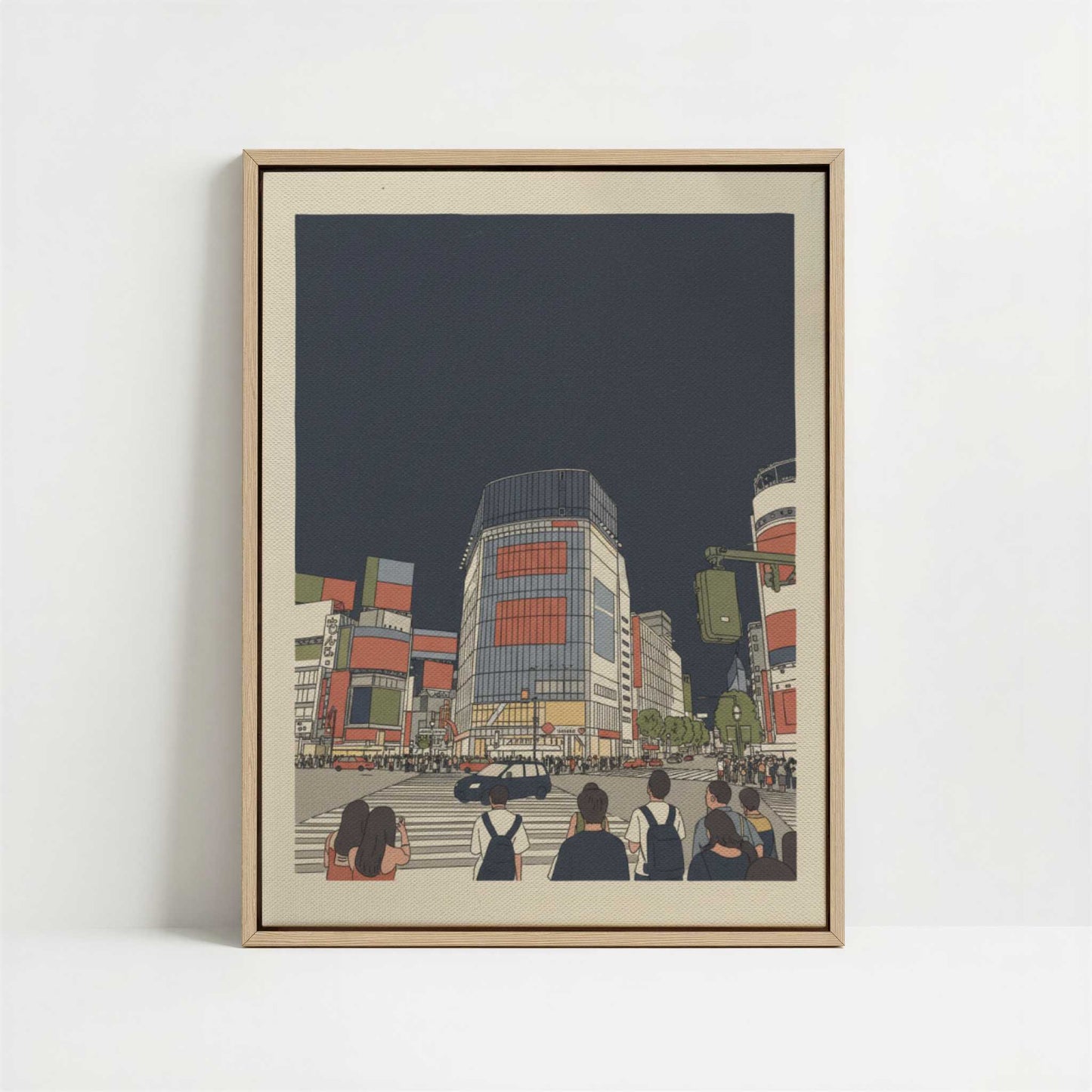 Framed Canvas - Framed canvas in oak color frame