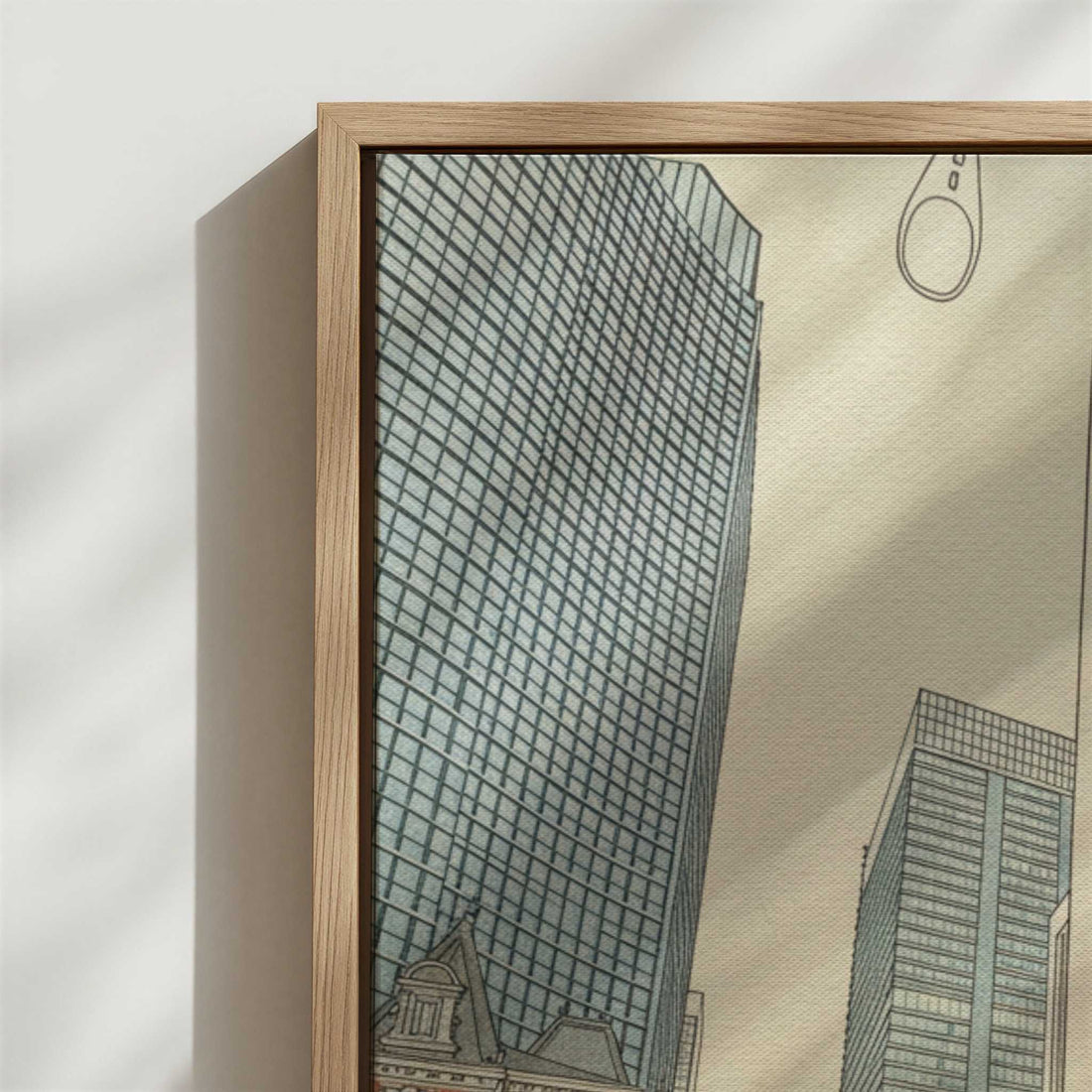 Framed Canvas - Close-up detail and texture of the framed canvas