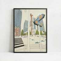 Crossroads of Chiyoda, Tokyo - Art Print - Art print in black frame
