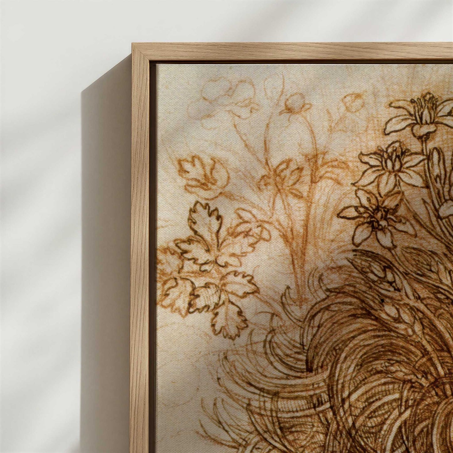 Framed Canvas - Close-up detail and texture of the framed canvas