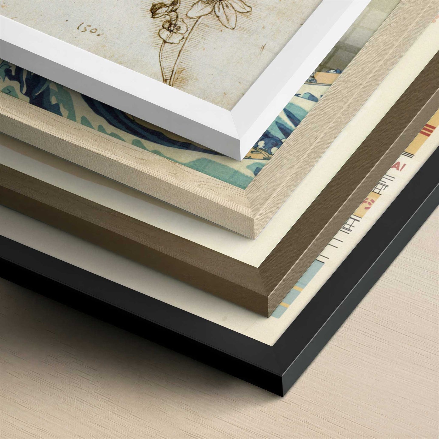 A Star of Bethlehem & Other Plants (1500s) by Leonardo da Vinci – Art Print - Close-up detail of the different frames