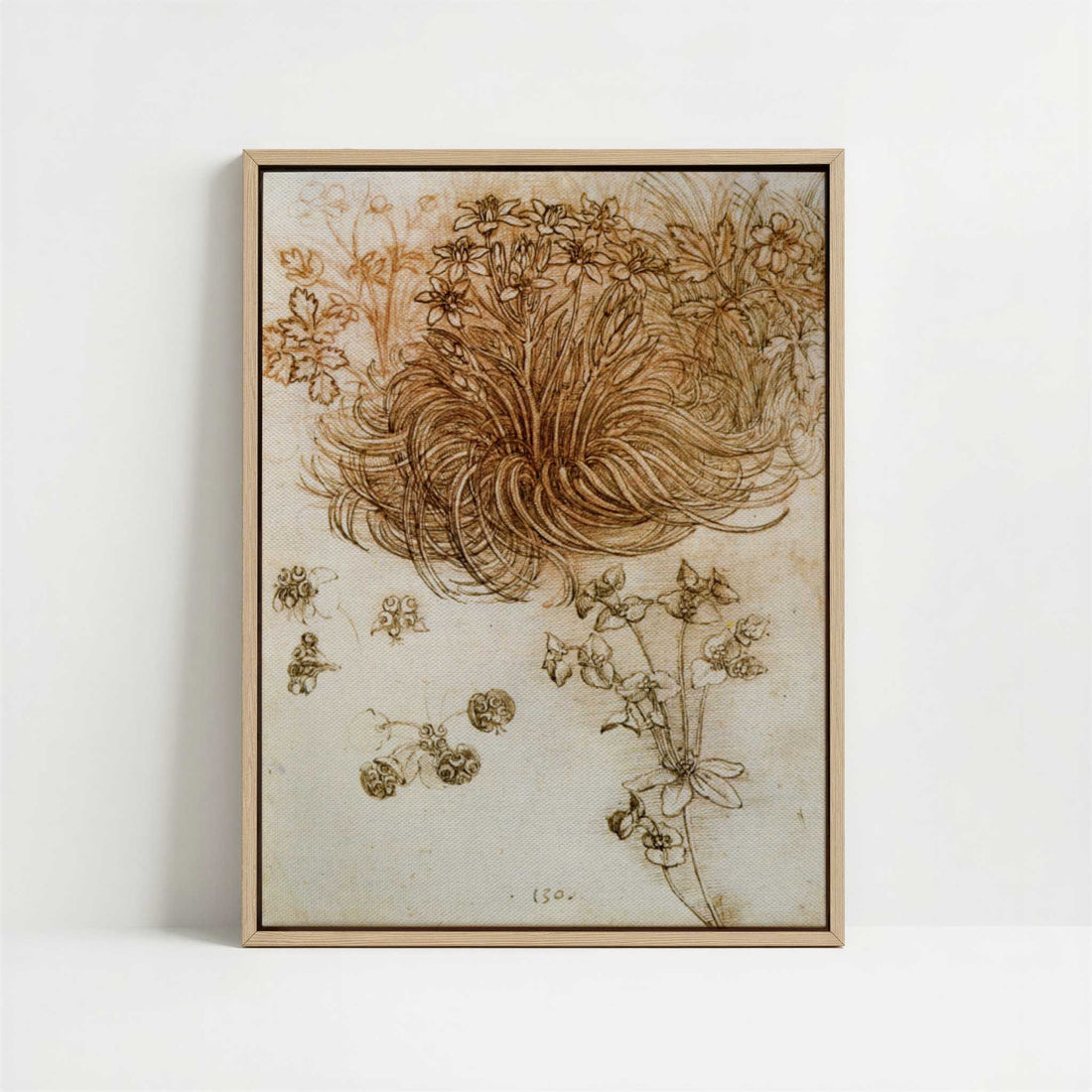 Framed Canvas - Framed canvas in oak color frame