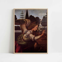 Annunciation, Angel (c.1472–1475) by Leonardo da Vinci – Art Print - Art print in oak frame