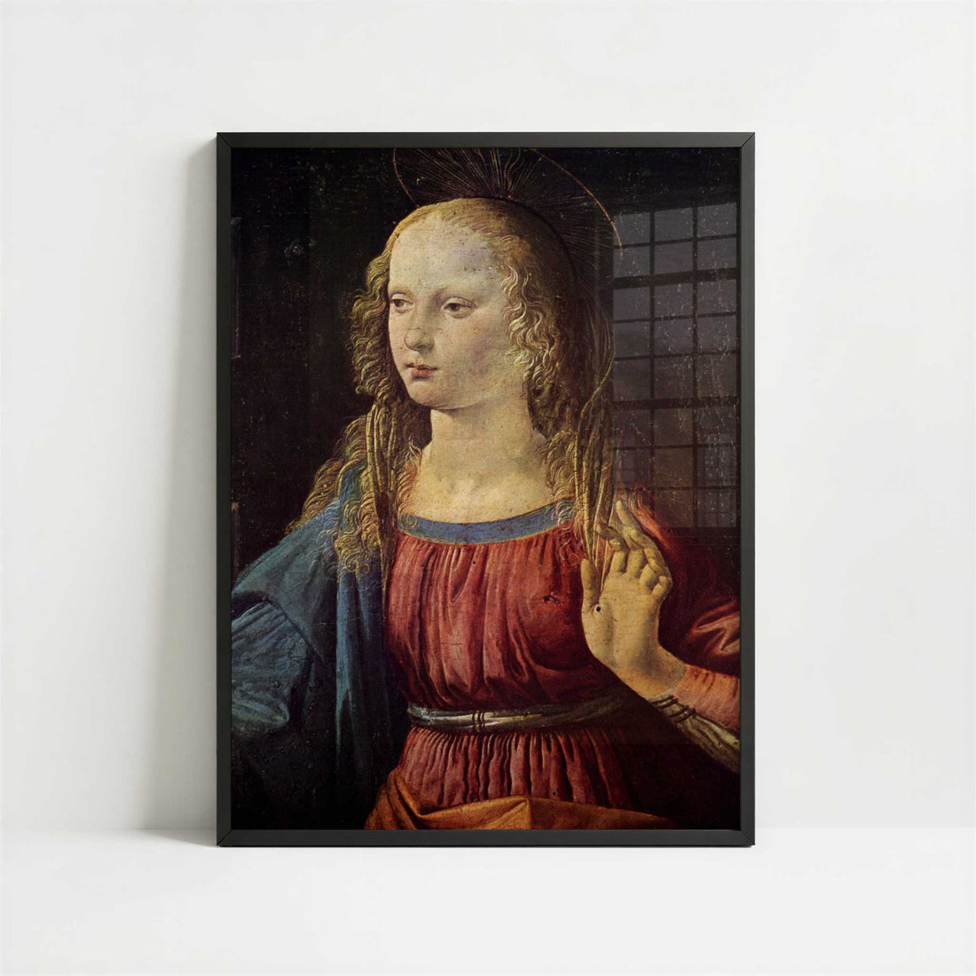 Annunciation, Virgin (1472–1475) by Leonardo da Vinci – Art Print - Art print in black frame