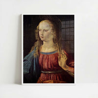 Annunciation, Virgin (1472–1475) by Leonardo da Vinci – Art Print - Art print in white frame