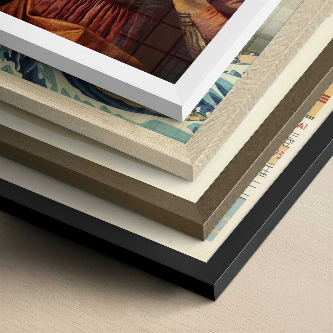 Annunciation, Virgin (1472–1475) by Leonardo da Vinci – Art Print - Close-up detail of the different frames