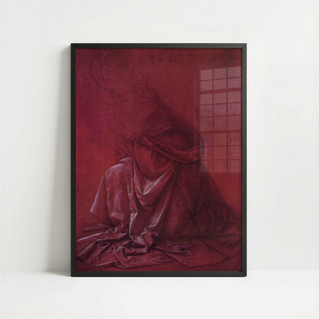 Drapery Study (1470s) by Leonardo da Vinci – Art Print - Art print in black frame