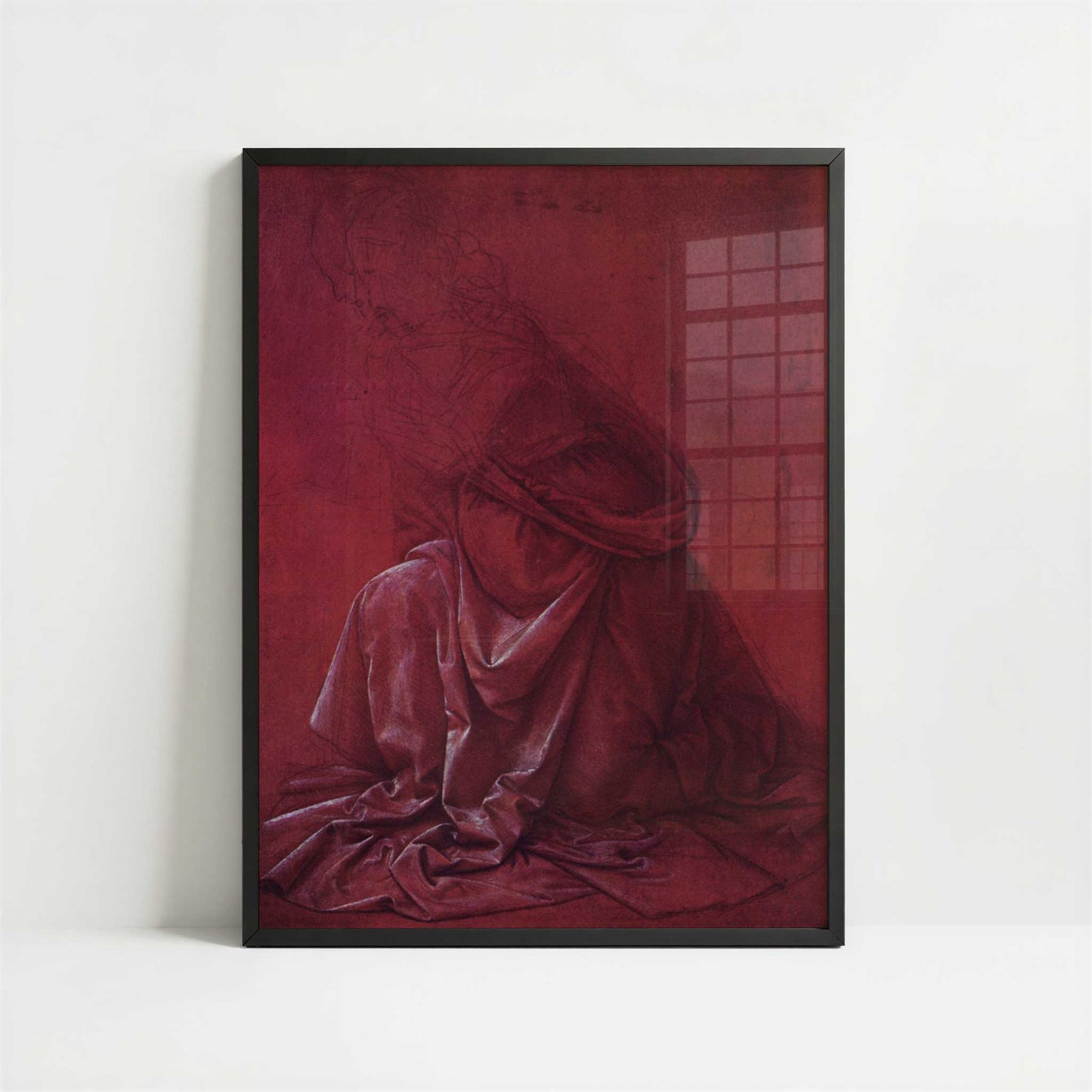 Drapery Study (1470s) by Leonardo da Vinci – Art Print - Art print in black frame