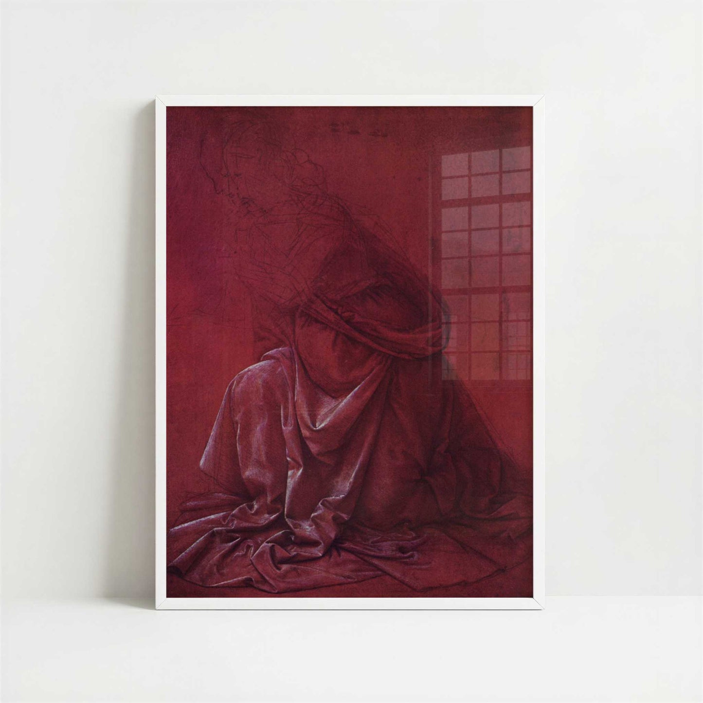 Drapery Study (1470s) by Leonardo da Vinci – Art Print - Art print in white frame