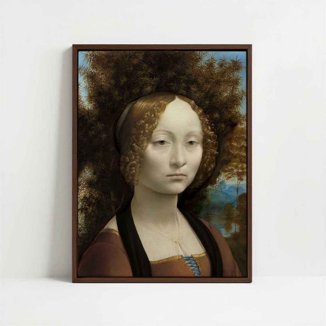Framed Canvas - Framed canvas in dark wood color frame
