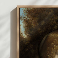 Framed Canvas - Close-up detail and texture of the framed canvas