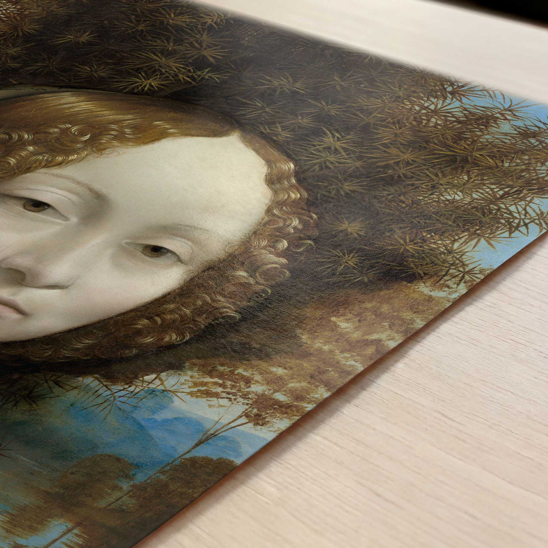 Ginevra de' Benci (1474–78) by Leonardo da Vinci – Art Print - Close-up detail of the art print