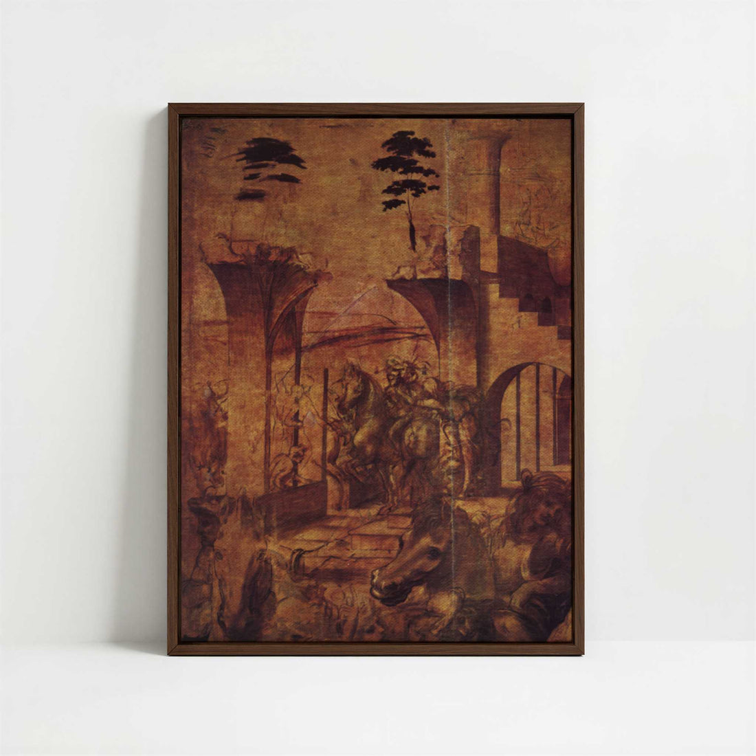 Framed Canvas - Framed canvas in dark wood color frame