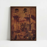 Framed Canvas - Framed canvas in dark wood color frame