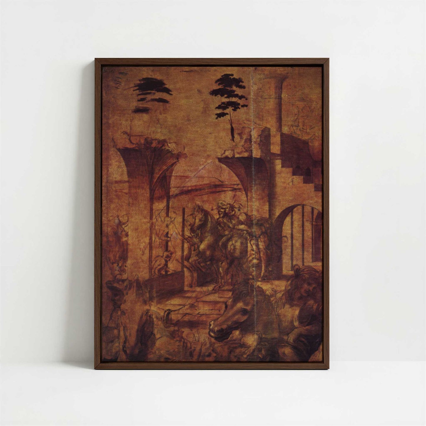 Framed Canvas - Framed canvas in dark wood color frame